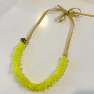J. Crew Crewcuts Necklace Lemon glass beads pave heart charm